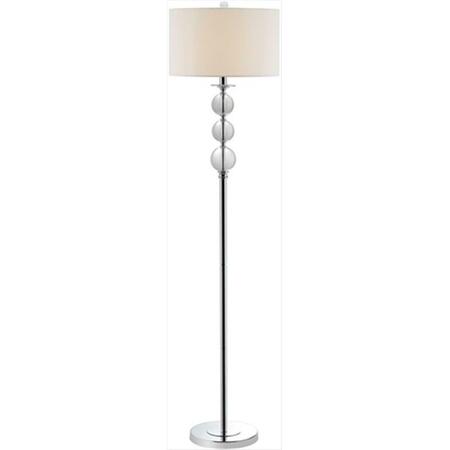 SAFAVIEH Pippa Glass Globe Floor Lamp with White Shade - Clear LIT4105A